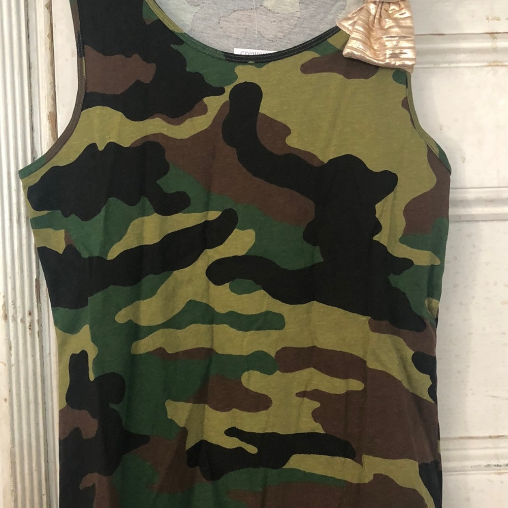J.Crew Girls' camo tank top with bow